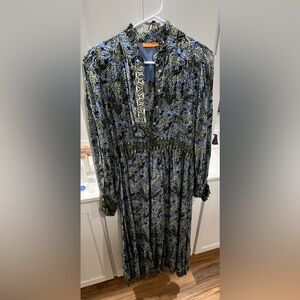 OLIPHANT Maxi Shirt Dress. Cotton and Silk Blend